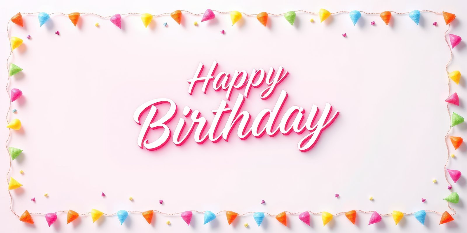 Colorful birthday decorations with cheerful text celebrating a special occasion in a festive environment